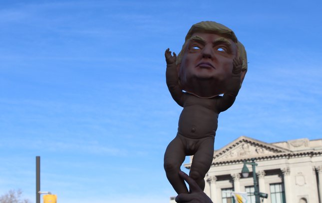 Philly women's march baby trump